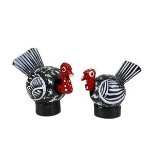 Turkey Primitive Nodders Vintage Wobble Head Handmade Folk Art Wobble Head Pair